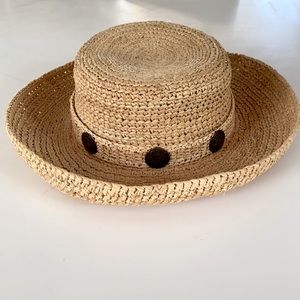 Scala Rolled Brim Embellished Sun Hat